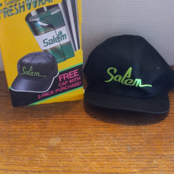 Salem Cigarette Snapback Hat 90's Black Green Adjustable - Picture 1 of 16